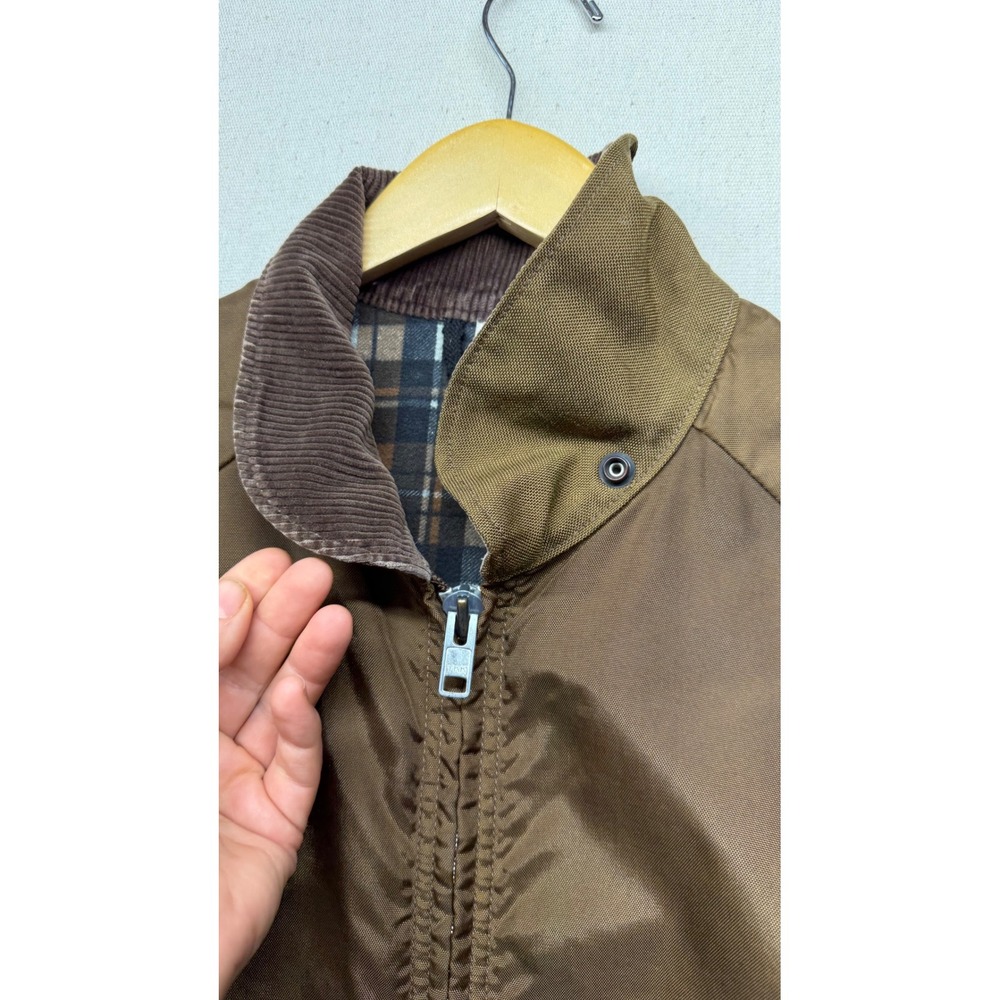 Wick Outdoor Works Mens XL Brown Plaid Flannel Lined Full Zip Jacket Corduroy - Picture 9 of 16